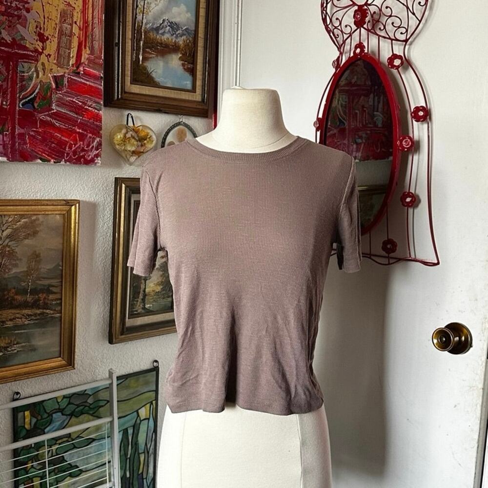 forever 21 brown tan ribbed crop top